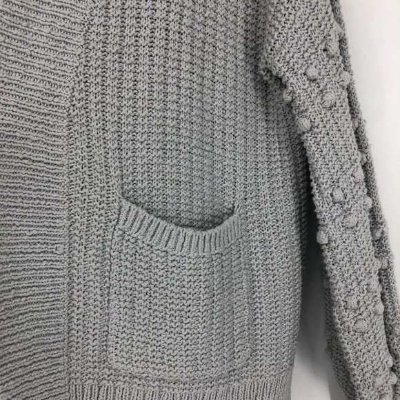 Madewell Grey Bobble Cardigan / Open front Sweater in Cool Fog Long sleeve S - Picture 8 of 16